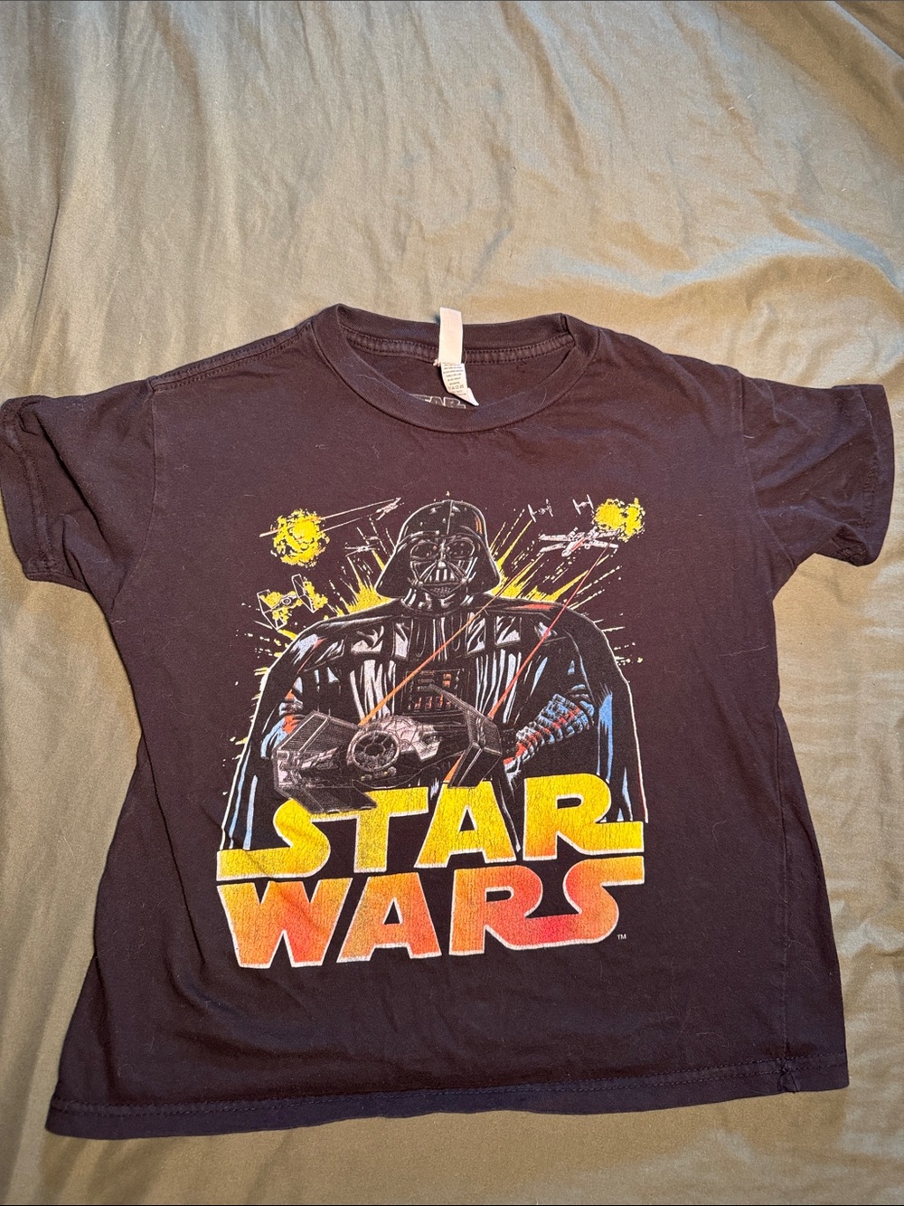 Star Wars Black Kids Tee with Yellow and Orange Logo